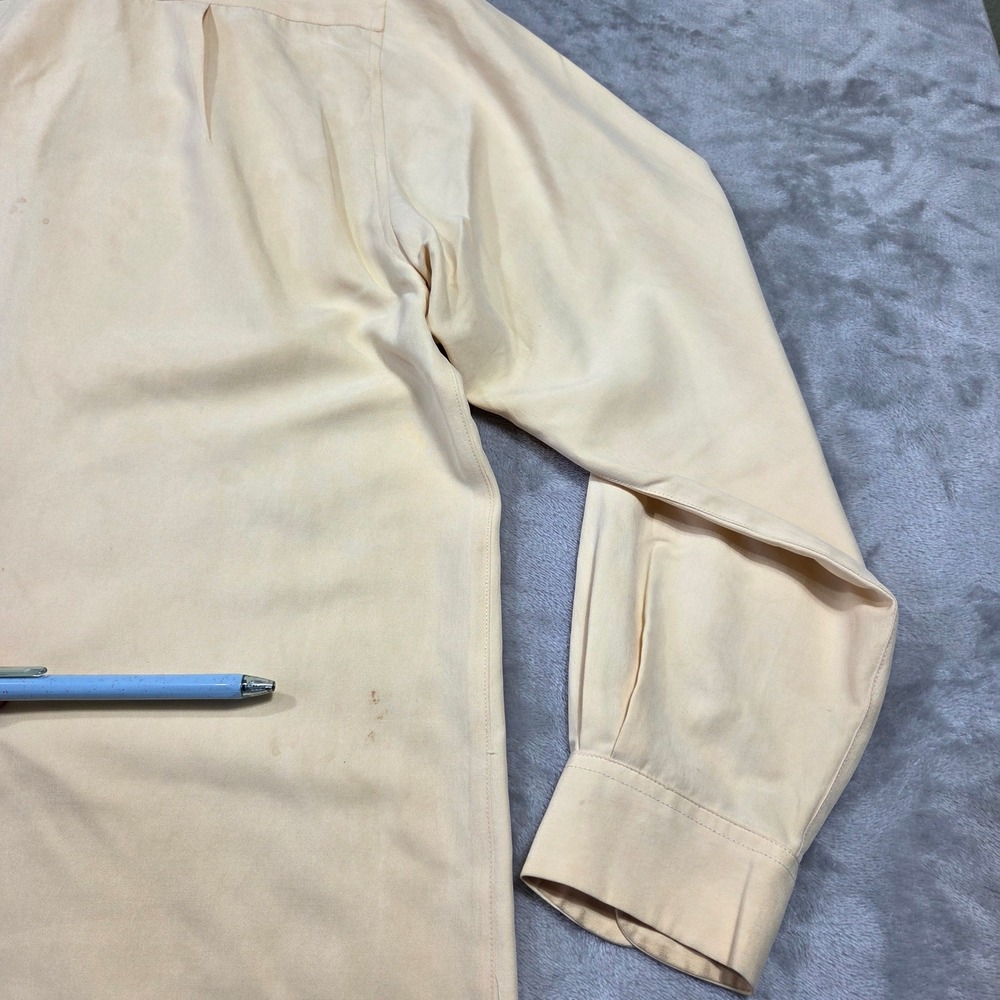 Jacqueline Ferrar Women L Shirt 100% Silk‎ Button Up Camp Collar Retro Chic Twee - Picture 8 of 9